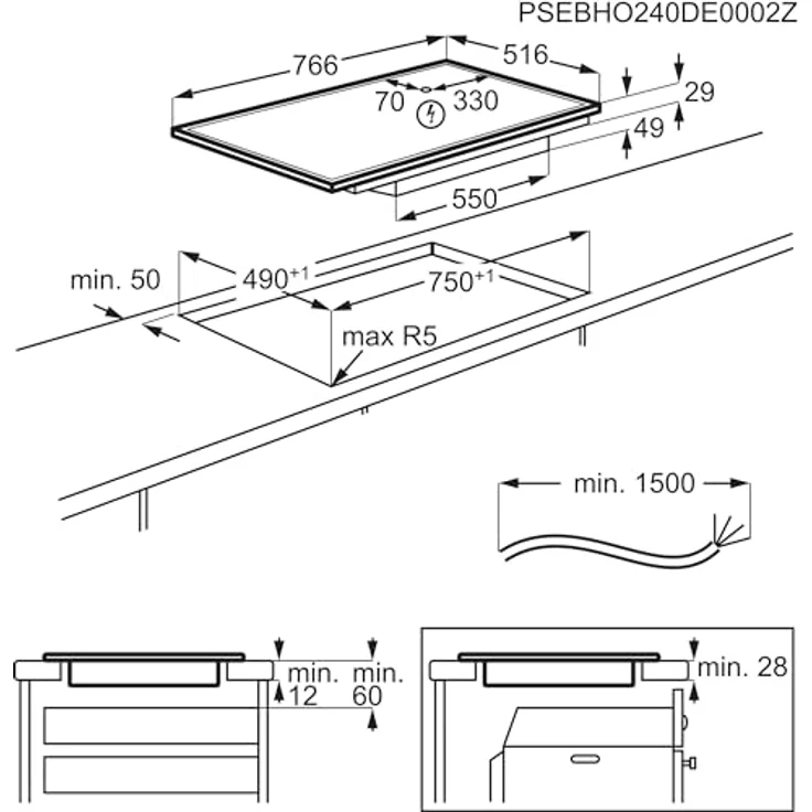 AEG Induktions-Kochfeld Serie 5000 TO84IA0FXB, mit Hob2Hood®, Schwarz – Bild 5