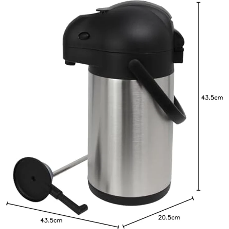 Metro Professional Airpot Pumpkanne 5 Liter Isolierkanne Thermoskanne Getränkespender für den gewerblichen Einsatz Edelstahl Kaffeekanne – Bild 11