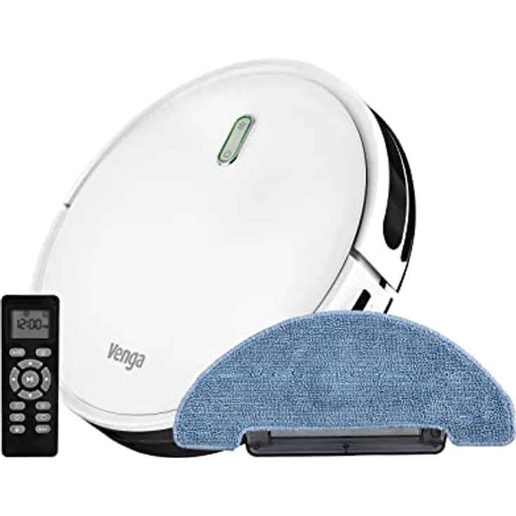 Venga! Saugroboter mit Mop, einfach zu bedienen, 6 Reinigungsmodi, leiser Betrieb, weiß, VG RVC 3000 BS, Device - White