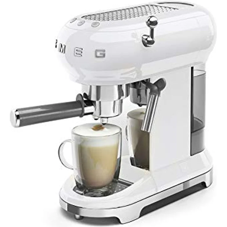 Smeg ECF01 WHEU Siebträgermaschine, 1l Wassertank, Dampfdüse, 1350 Watt – Bild 6