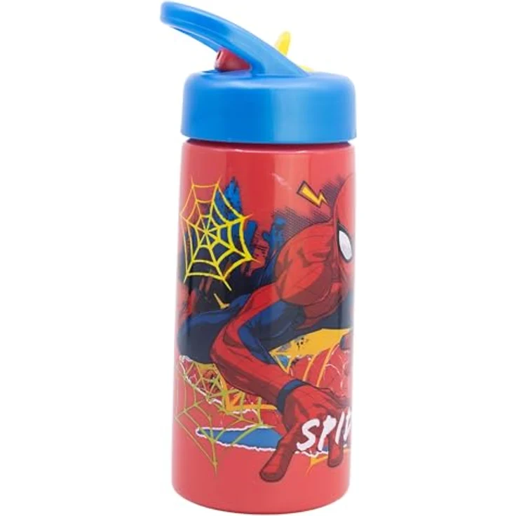 Spiderman Kinder Wasserflasche, 410 ml mit kindgerechter Form für Schule und Alltag – Bild 2