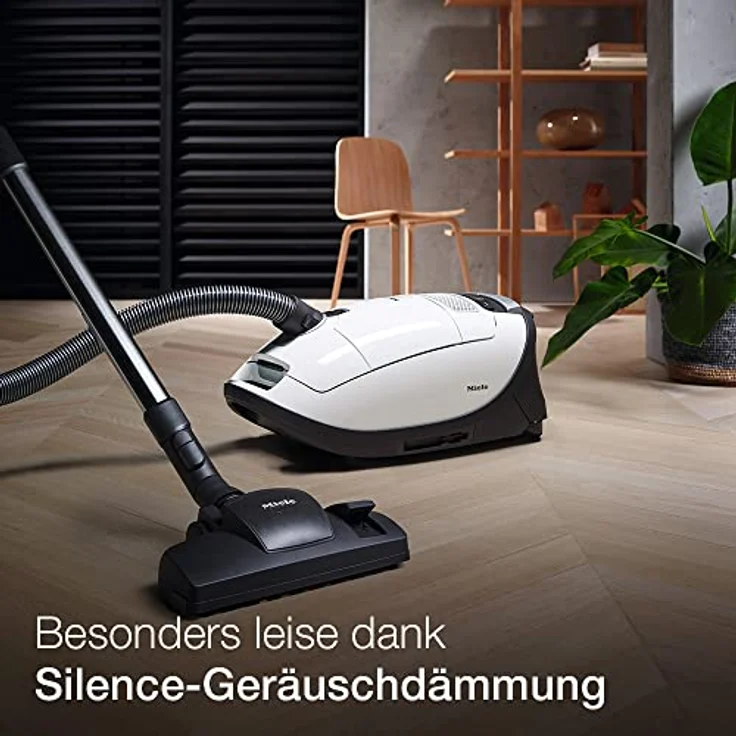 Miele Complete C3 Silence EcoLine Bodenstaubsauger (mit Beutel, 4,5 Liter Staubbeutelvolumen, 550 Watt, 12m Aktionsradius, extra leise 64 dB, inkl. Gummireifen für guten Rollcomfort) weiß – Bild 3