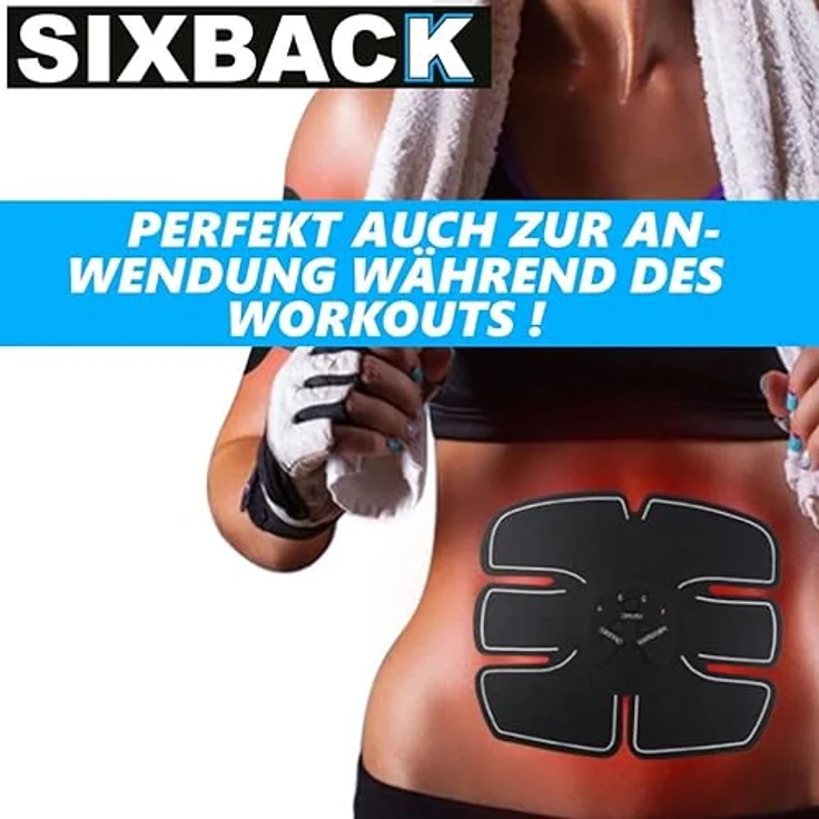MAVURA SIXBACK Sixpack EMS Trainer Bauchmuskeltrainer Elektro, 6 Trainingsprogramme, schwarz – Bild 4