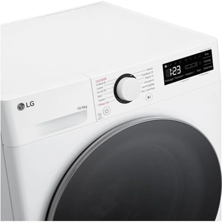 LG D4R5010TSWS Waschtrockner, freistehend, Frontlader, 10 kg Waschen, 6 kg Trocknen, Energieeffizienzklasse D, weiß – Bild 4