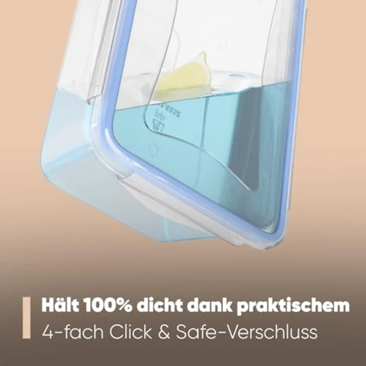 Classbach® Frischhaltedosen mit Deckel | 6er Set | 100% dicht | Meal Prep | Stapelbar | 6x 1000 ml – Bild 2