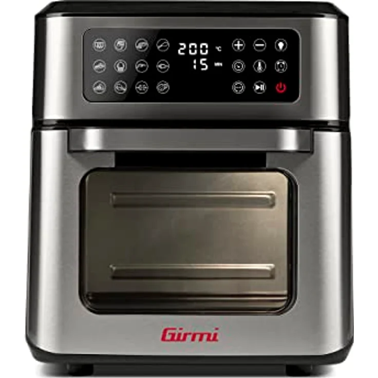Girmi FG97 Air Fryer Backofen 1700 Watt, 12 Liter, 12 Programme, Schwarz/Stahl – Bild 2