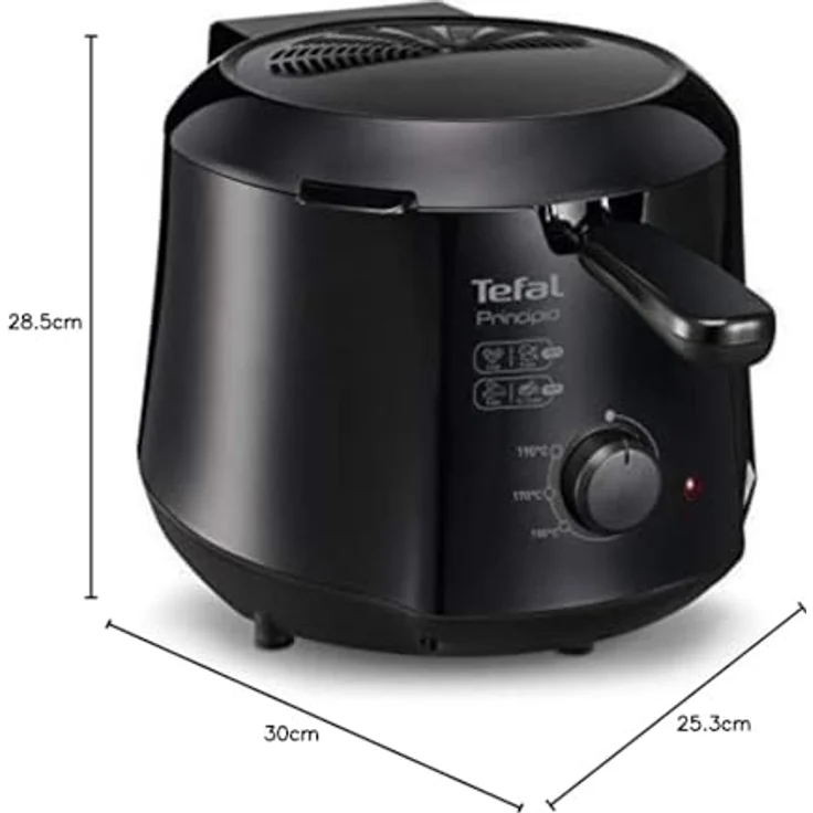 Tefal FF230831 Fritteuse, mit Öl, 1000 Watt, 1,2 Liter Fassungsvermögen, schwarz, Edelstahl – Bild 5