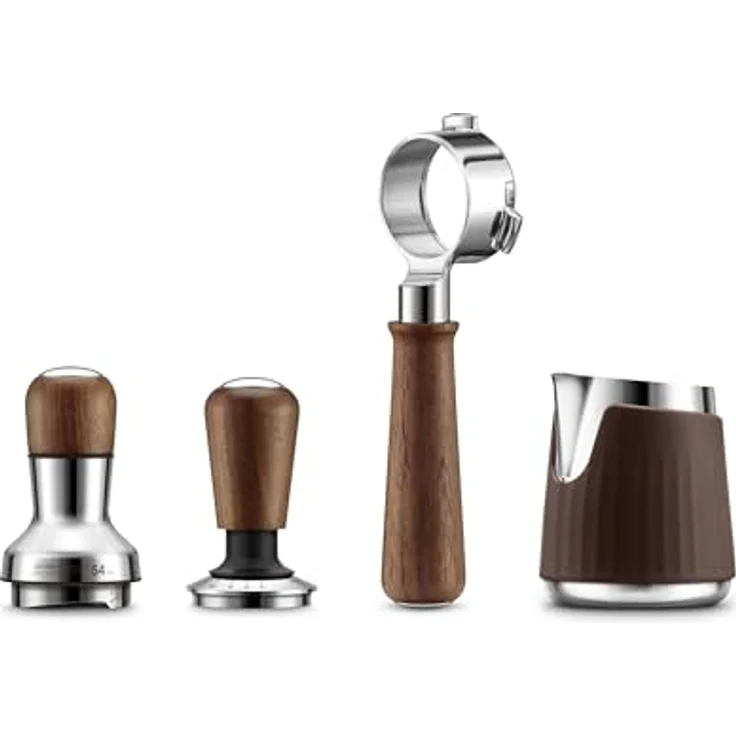 Sage The Naked Portafilter 54 mm, bodenloser Siebträger aus Walnussholz und Edelstahl, Braun/Silber – Bild 7