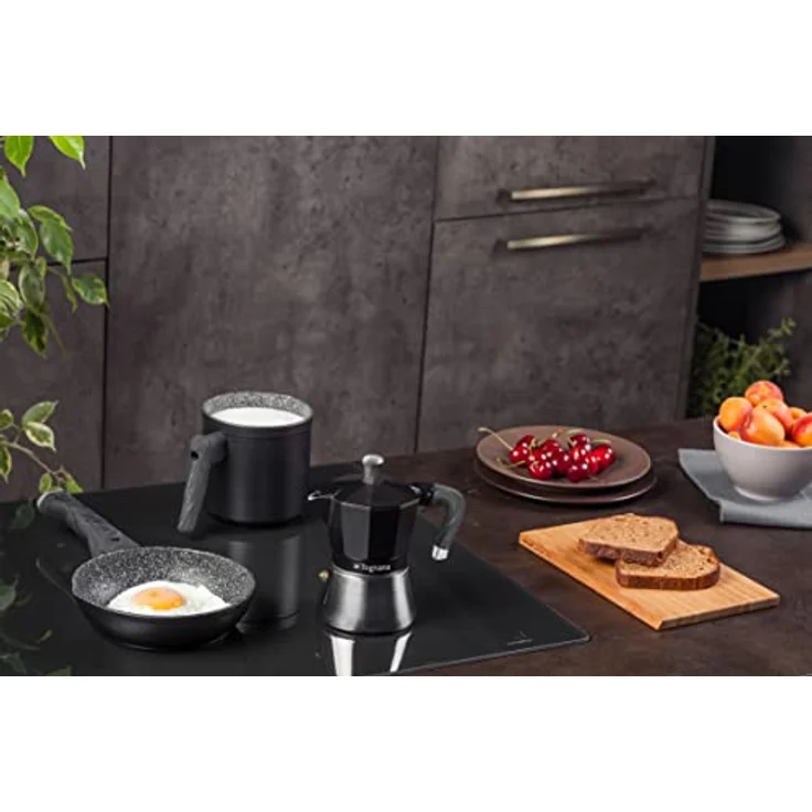 Tognana Porcellane WS43003SPHA Mokka-Kanne, 0,18 l, für 3 Tassen, Aluminium, Schwarz und Silber, ergonomischer Griff, Sphera Espressokocher – Bild 2