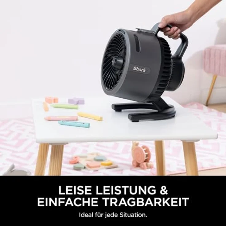 Shark FlexBreeze HydroGo Starker Ventilator mit Sprühnebel, Kühlung für drinnen & draußen, leise & langlebig, kabelgebunden & kabellos, kompakt & leicht, bis zu 20 m Luftstrom, Anthrazit FA050EU – Bild 6