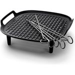 Versuni Philips Airfryer-Zubehör-Grillkit XXL, Antihaft-Grillplatte mit 6 Spießen, spülmaschinenfest, Rezept-App, schwarz (HD9959/00) - Preisvergleich