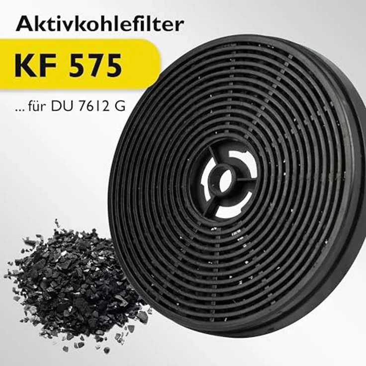 Bomann® Kohlefilter Set KF 575, Aktivkohlefilter im 2er Set für Dunstabzugshauben DU 7612 G, 132 mm Durchmesser, einfache Installation, bessere Raumluft – Bild 3