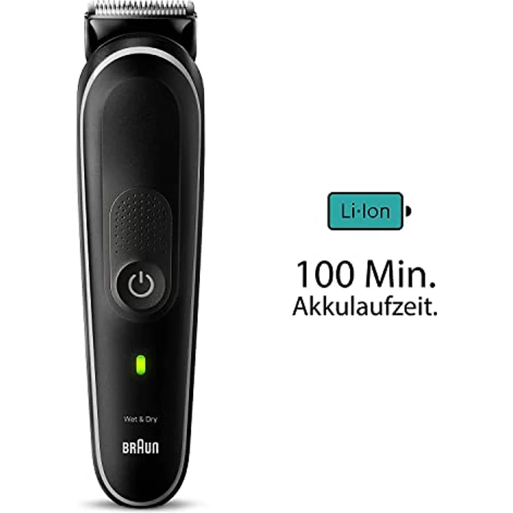 Braun All-In-One Bartpflege Bodygroomer Set, Barttrimmer, Trimmer/Haarschneider Herren, Haarschneidemaschine, wasserdicht, wiederaufladbar, 100 Min. kabellose Laufzeit, Geschenk Mann, MGK5410 – Bild 5