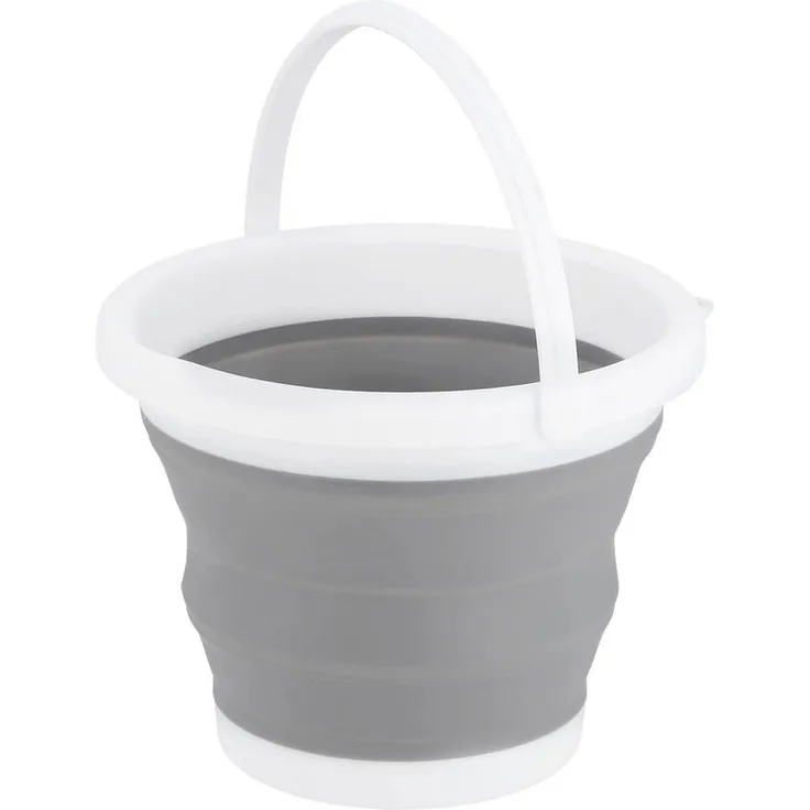 NILS CAMP Falteimer Faltbarer Campingeimer, 5 L, platzsparend, mit Tragegriff, 25,5 x 19,5 cm, aufhängbar