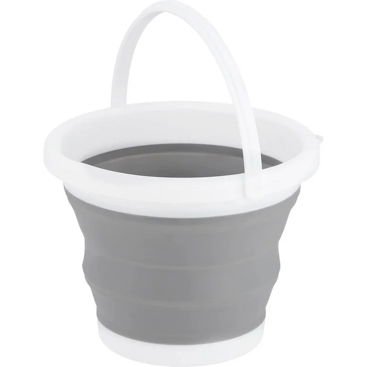 NILS CAMP Falteimer Faltbarer Campingeimer, 5 L, platzsparend, mit Tragegriff, 25,5 x 19,5 cm, aufhängbar