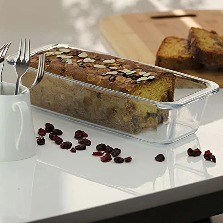 Dajar AMBITION Kastenform aus Glas 31 cm Königskuchenform Kuchenform Auflaufform Brotkasten Pastetenform Brotbackform transparent Excellent – Bild 2