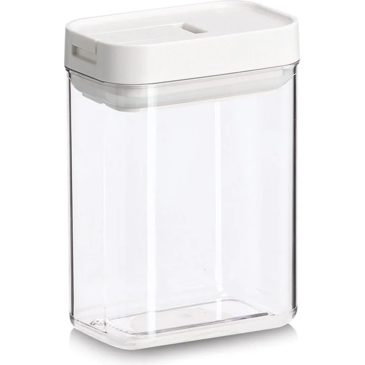 Zeller Vorratsdose 670 ml, transparente Kunststoffdose mit cremefarbenem Deckel, luftdicht und lebensmittelecht