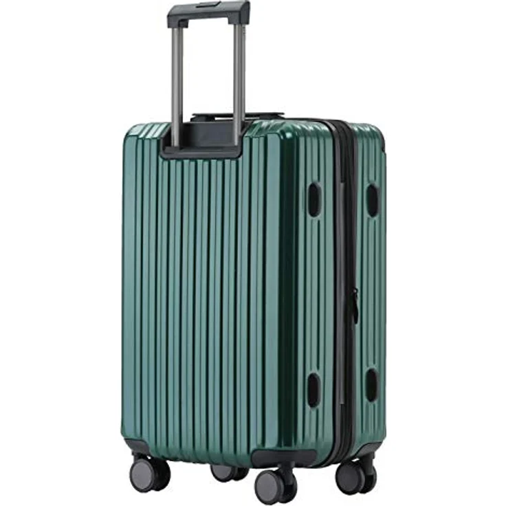 Münicase M816, Reisekoffer mit TSA-Schloss, Dehnungsfuge, Teleskopgriff, 4 Rollen, Hartschale, 65cm, Dunkelgreen – Bild 2