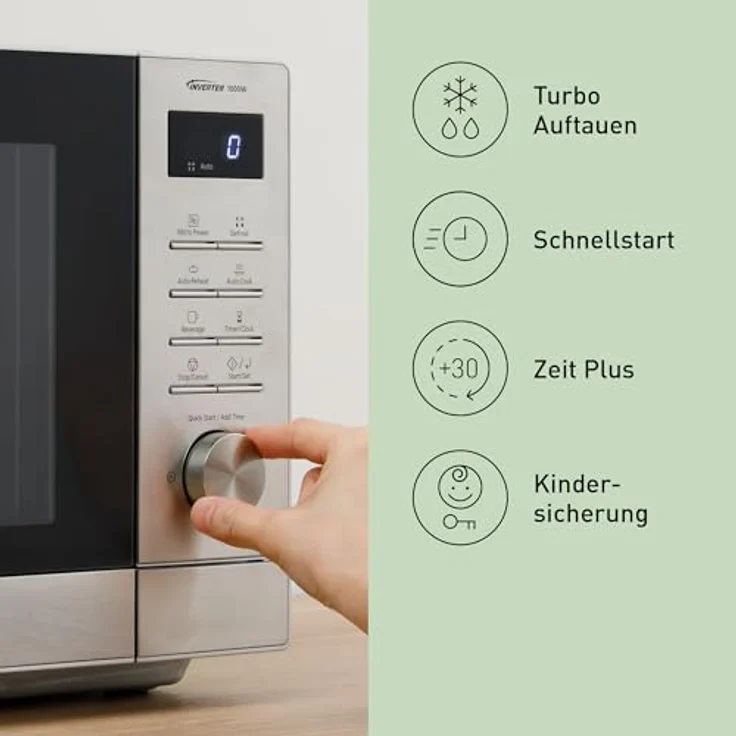 Panasonic NN-SD37QSEPG, Mikrowelle mit 29 l Garraum und Inverter Technologie, 10 Automatikprogramme – Bild 7