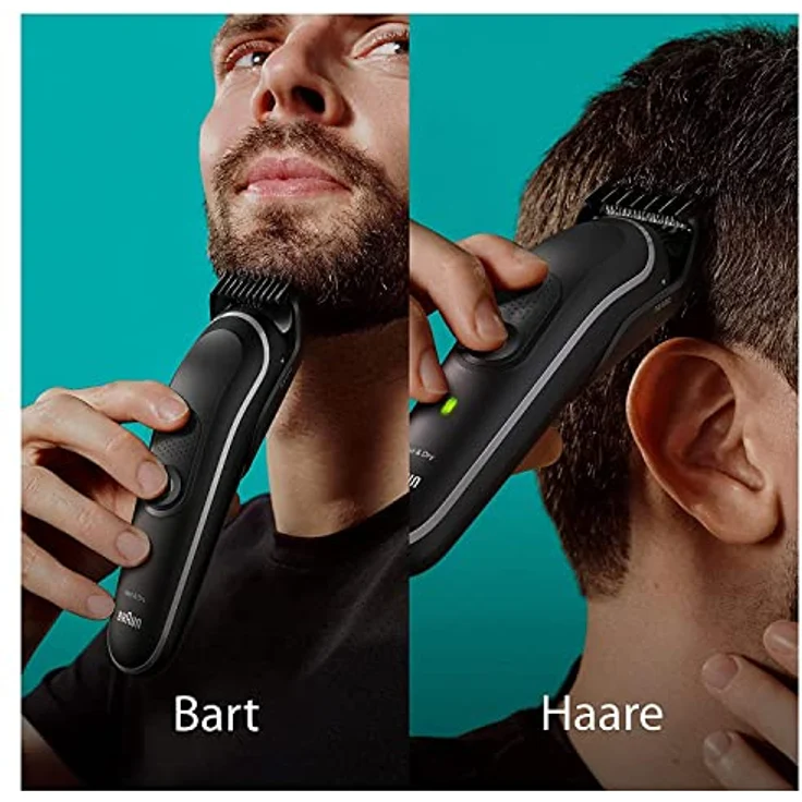 Braun All-In-One Bartpflege Bodygroomer Set, Barttrimmer, Trimmer/Haarschneider Herren, Haarschneidemaschine, wasserdicht, wiederaufladbar, 100 Min. kabellose Laufzeit, Geschenk Mann, MGK5410 – Bild 3