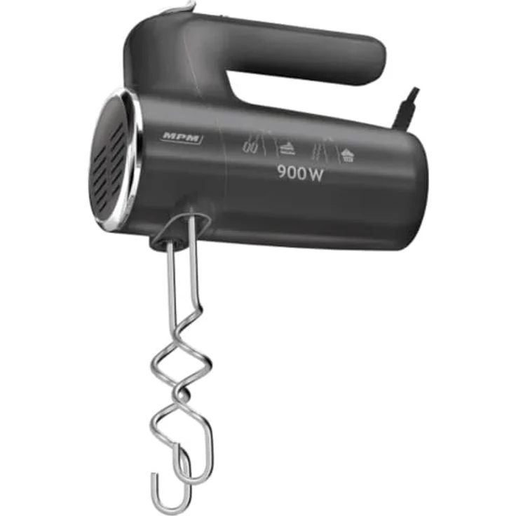 MPM Handmixer 900W, 6 Geschwindigkeitsstufen + Turbo, 4 lange Rühraufsätze mit integrierter Aufbewahrung – Bild 4