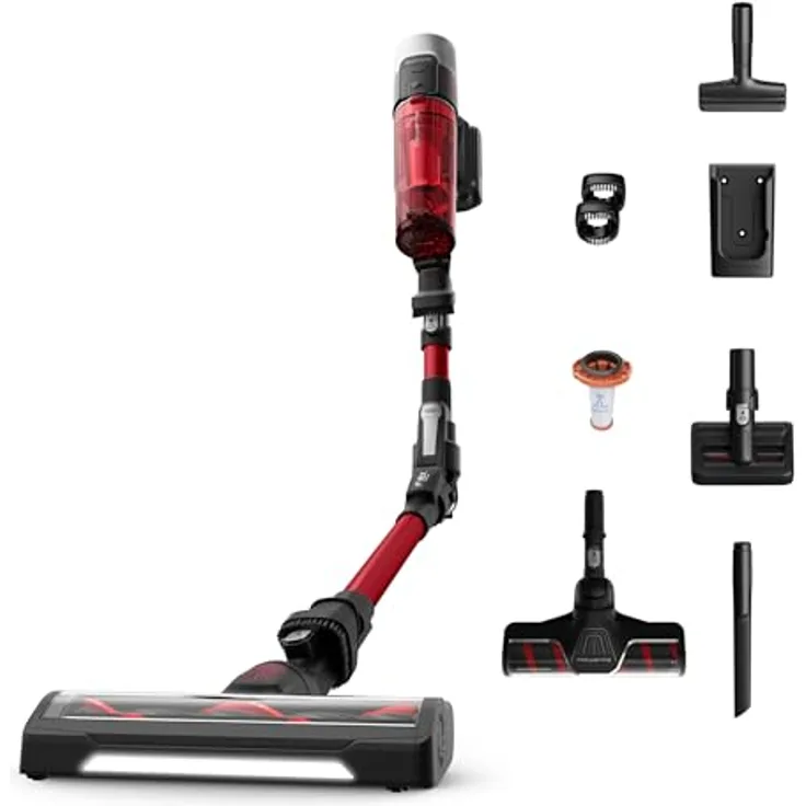 Rowenta X-Force Flex 9.60 Complete RH2099WO, Akku-Stabstaubsauger mit 100 Air Watts Saugkraft, rot/schwarz