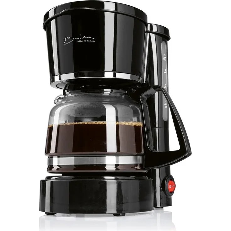 DS Produkte Barista Kaffeemaschine 750W, schwarze Filterkaffeemaschine mit 0,6l Glaskanne und Warmhaltefunktion
