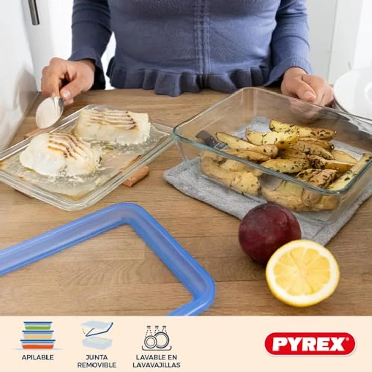 Pyrex Pure Glass Collection, Lebensmittelbehälter aus Borosilikatglas, 1,5 l, 3er-Set, spülmaschinengeeignet, für Backofen und Mikrowelle, hermetischer Verschluss – Bild 3