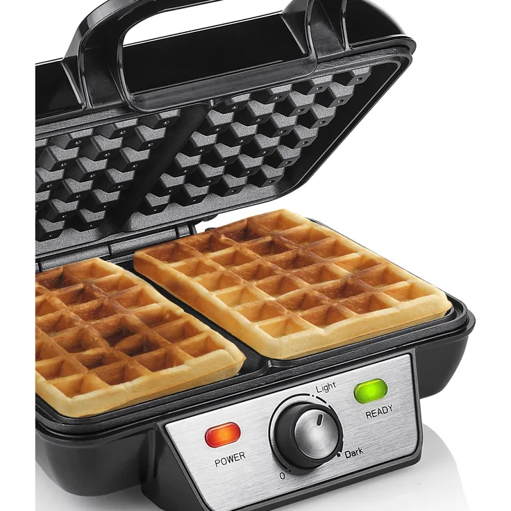 Tristar WF-2195, Waffeleisen mit Antihaftbeschichtung, 1000 W, schwarz, vertikal und horizontal verstaubar