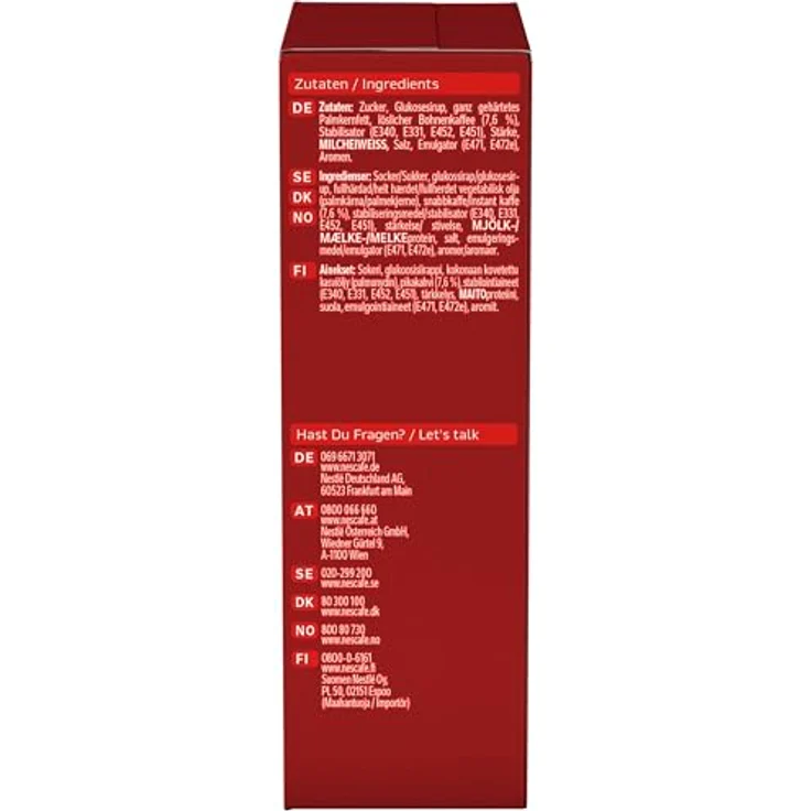 Nescafé 3-in-1 Sticks, löslicher Bohnenkaffee, mit Creamer & Zucker, Instant-Kaffee aus erlesenen Kaffeebohnen, koffeinhaltig, 8er Pack (8 x 165 g) – Bild 4