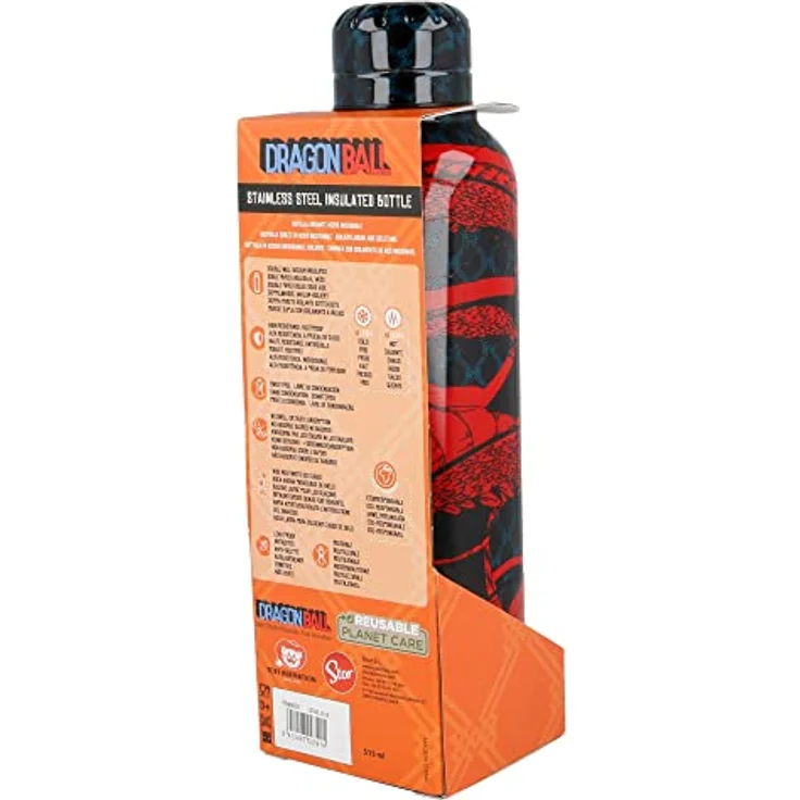 Stor THERMOSFLASCHE AUS Edelstahl 515 ML | Dragon Ball Bottiglia, Stainless Steel, Schwarz, Mediano – Bild 5