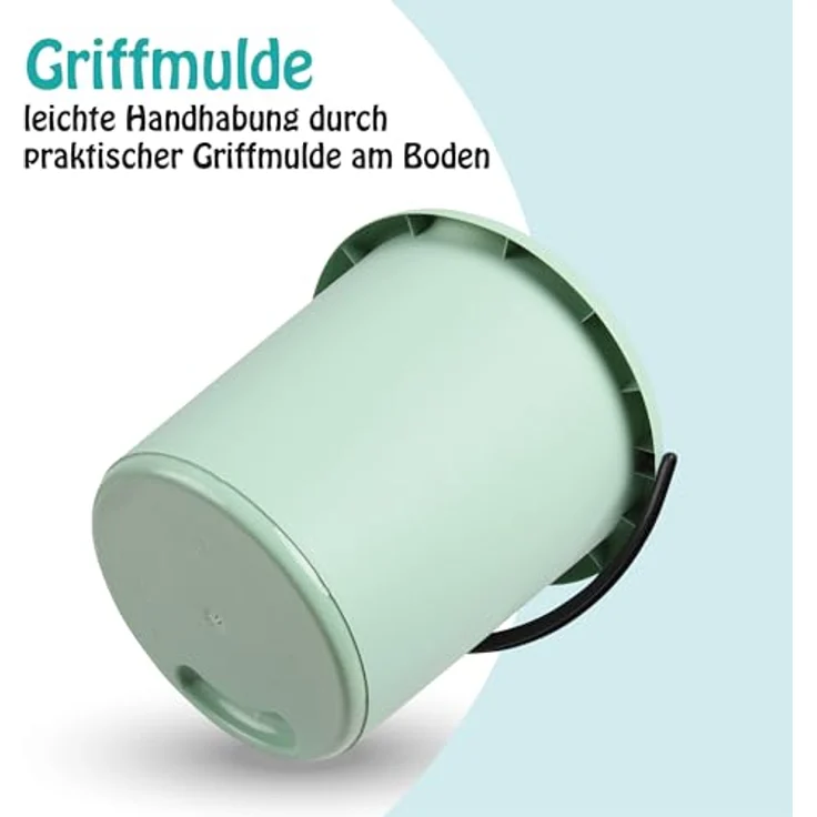 ProHome Putzeimer 5 Liter, 2-tlg. Kunststoff-Eimer, rosa/grün/anthrazit, BPA-frei, Made in EU – Bild 3