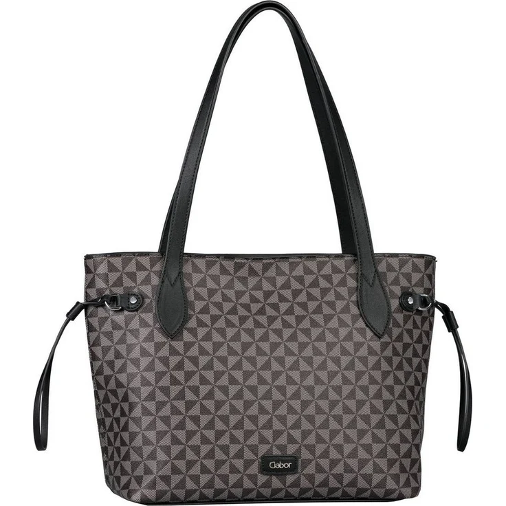 Gabor Shopper Barina, aus Lederimitat mit charakteristischem All-Over-Druck und Metall Logo, schwarz – Bild 1