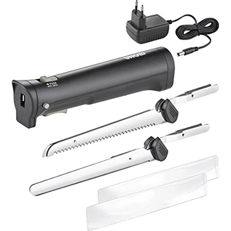 Unold 78815 Elektromesser, 9 Watt, Edelstahl-Wellenschliffmesser, kabellose Nutzung, Kunststoff, Edelstahl, schwarz – Bild 3