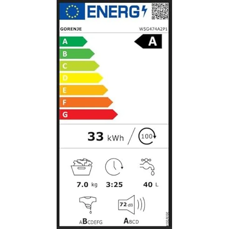 Gorenje W5G474A2P1 Waschmaschine 7 kg, 1400 U/min., WiFi, AdaptTech, ConnectLife, UltraClean, Easydose, weiß – Bild 16