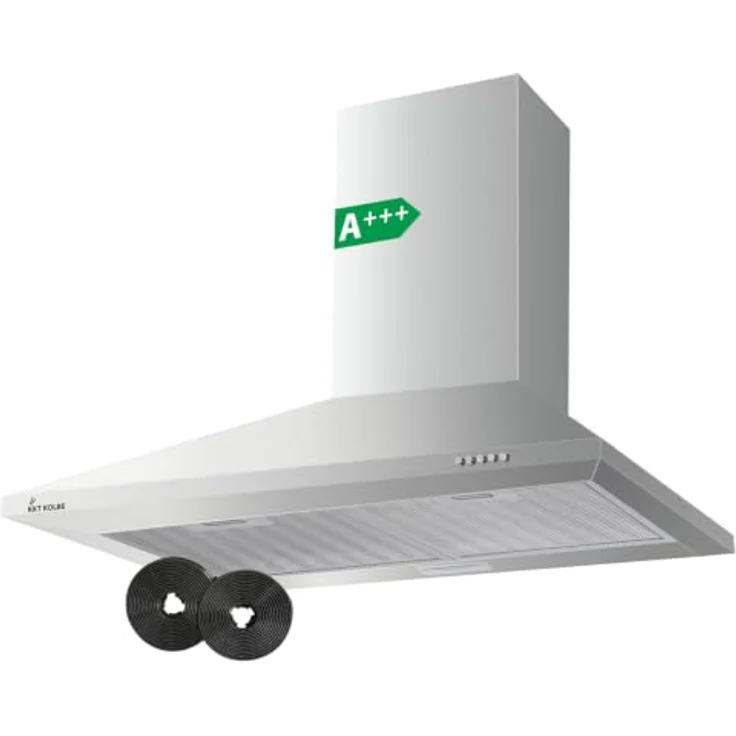 KKT KOLBE Dunstabzugshaube Wandhaube KAIRO6005ED, 60 cm Edelstahl, Umluft/Abluft, 3 Leistungsstufen, LED-Beleuchtung, Druckknopf-Bedienung, inkl. Kohlefilter – Bild 1