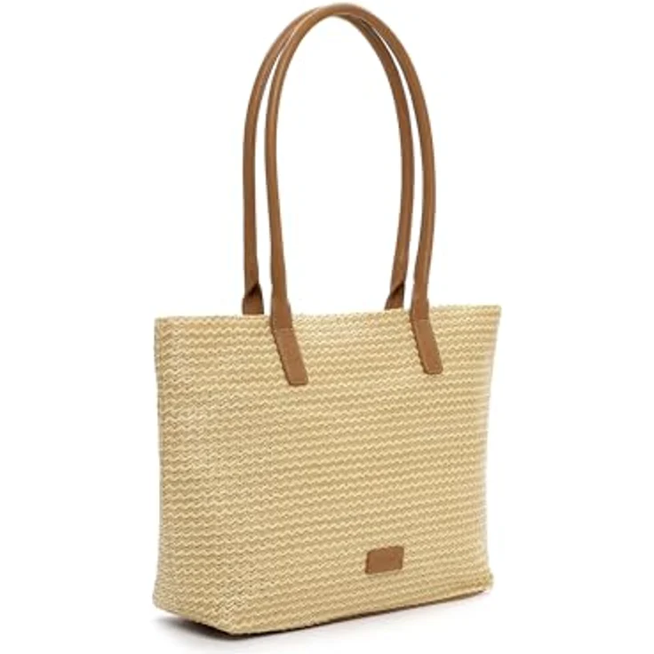 EMILY & NOAH Shopper E&N Bayonne RUE 09, Damen Tasche in mehrfarbiger Flechtoptik mit Reißverschluss und flexiblem Tragegriff – Bild 3