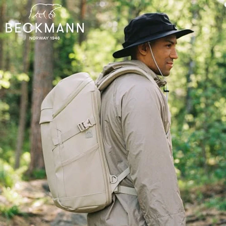 Beckmann Norway Street FLX Freizeitrucksack, ergonomisches Design, 35 Liter erweiterbar, wasserabweisend, für Laptop bis 16 Zoll, schwarz – Bild 9