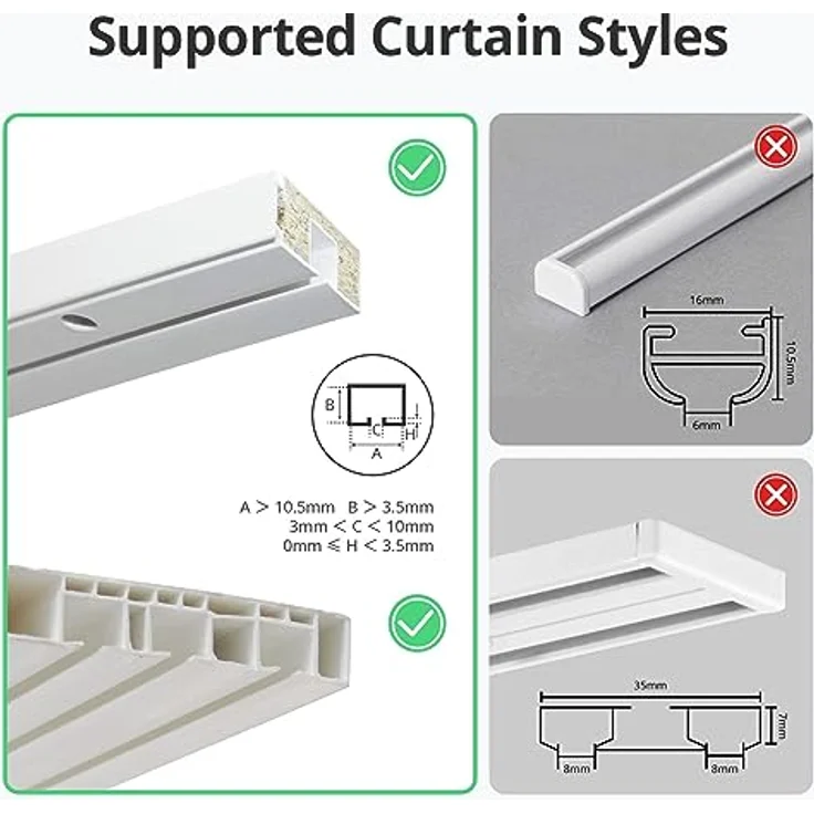 SwitchBot Smart Automatischer Vorhangöffner - Bluetooth Fernbedienung mit App/Timer, Aufgerüsteter Hochleistungsmotor, Kompatibel mit Alexa, Google Home(SwitchBot Hub erforderlich) (Curtain 3, U Rail) – Bild 4