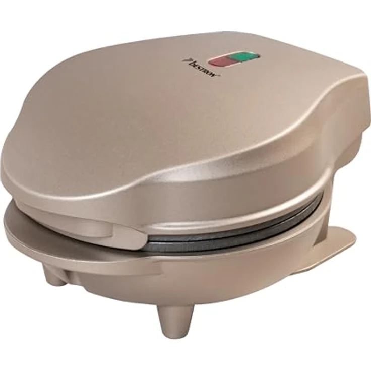 Bestron Mini-Waffeleisen AMW500SAT, Satin Collection, Hellbeige, Antihaftbeschichtung, ideal für Kindergeburtstage und Familienfeiern – Bild 2