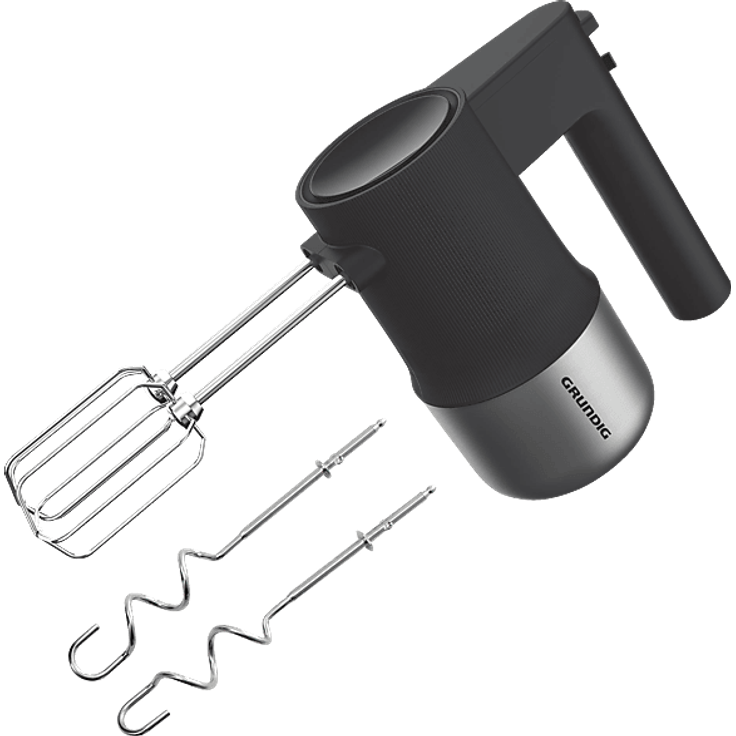 GRUNDIG HM 6430 Handmixer, 500 Watt, 4 Geschwindigkeitsstufen, Anthrazit/Edelstahl