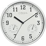 Miraval Wanduhr Thermometer Hygrometer 250 mm Küchenuhr Wohnzimmer Luftfeuchtigkeit Temperaturanzeige Analog Bürouhr Moderne Wanduhr (Weiß) - Preisvergleich