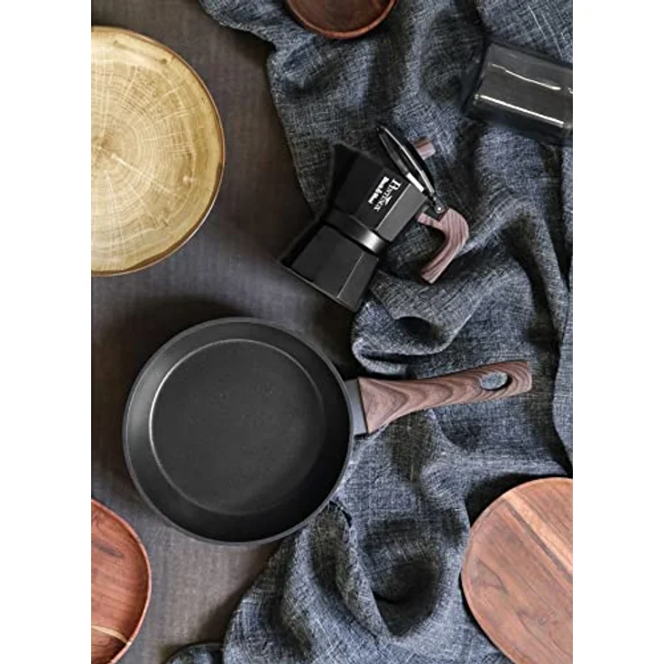 PINTINOX Espressokocher BLACK&WOOD, traditioneller Kaffeekocher aus Edelstahl für perfekten Espresso – Bild 4