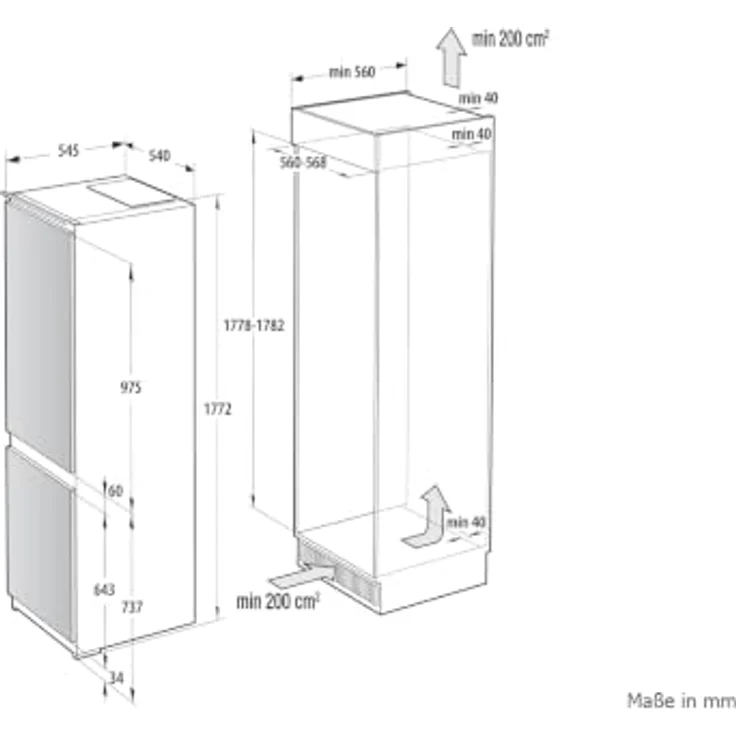 Gorenje G600 NRKI517D61WF Einbau Kühlschrank/Gefrierschrank, 252 l, 177.2 x 54 x 54.5 cm, Fresh Zone Fach, Weiß – Bild 9
