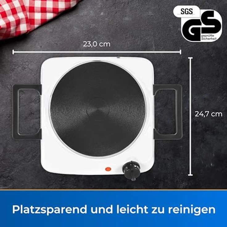 Exquisit Kochplatte KP 3102 we | Massekochfeld | 1 Platte | Leistung 1500 Watt | weiß – Bild 4