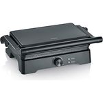 SEVERIN MultiGrill XL KG 2391, Elektrogrill mit hochwertiger Keramikbeschichtung, große Grillfläche, PFAS-freie Grillplatten, fettarmes Grillen, 1800W, schwarz