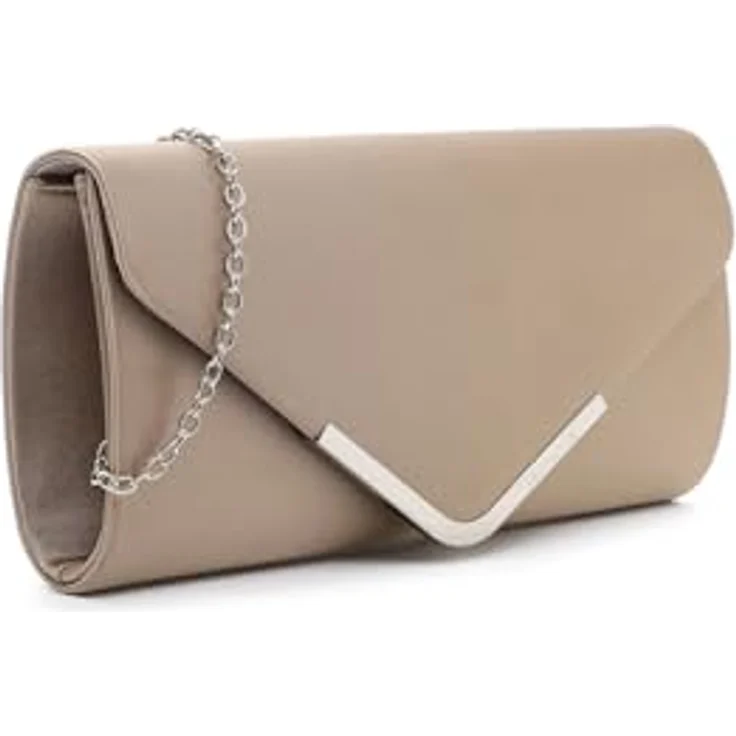 Tamaris Amalia, Clutch in Beige mit abnehmbarem Umhängeriemen und Magnetdruckknopf – Bild 5