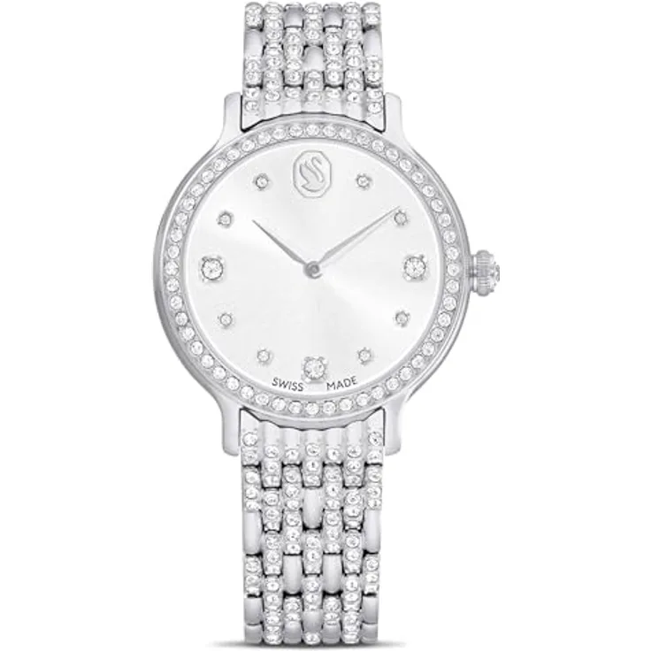Swarovski Imber Uhr, Schweizer Produktion, Metallarmband, Silberfarben, Edelstahl, Einheitsgröße