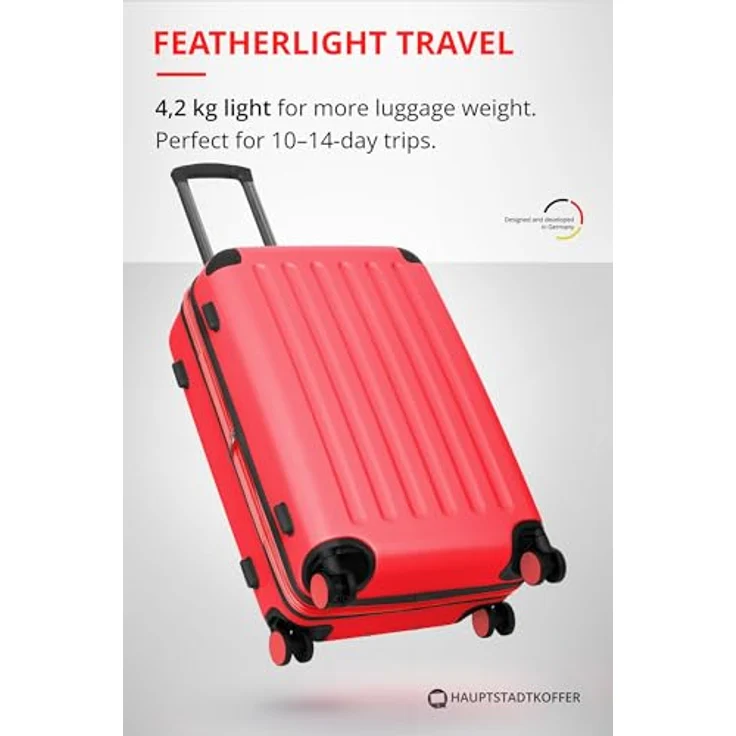 Hauptstadtkoffer Spree Mittelgroßer Koffer Hartschale Trolley, 65 cm, TSA, 74 Liter, korall – Bild 4