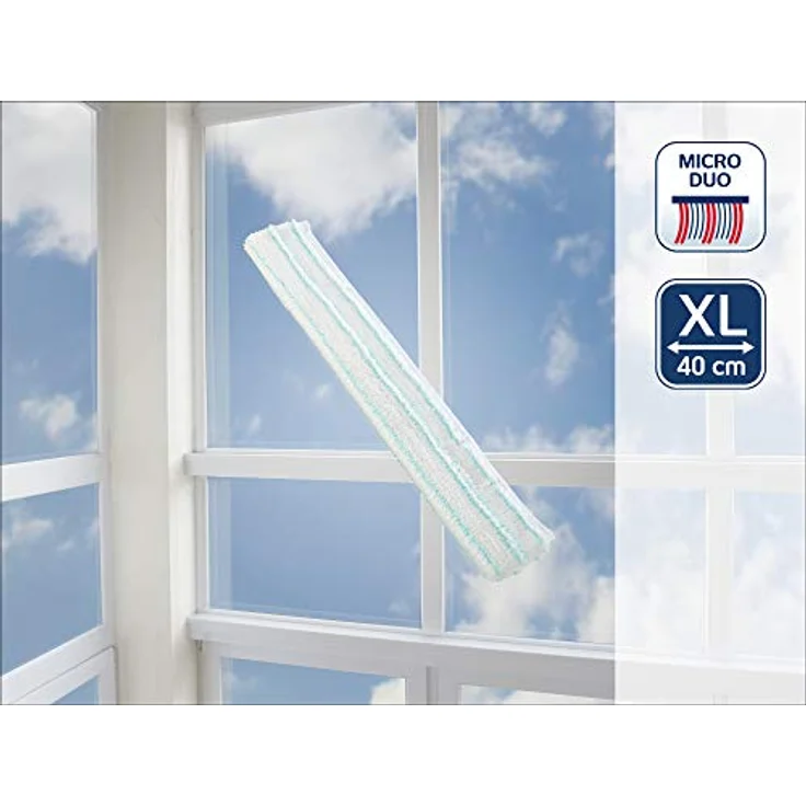 Leifheit Ersatzbezug Window Slider XL Abzieher Bezug, Wischbezug verwandelt Abzieher in Fensterwischer, 40 cm breiter Fensterwischer Bezug – Bild 2